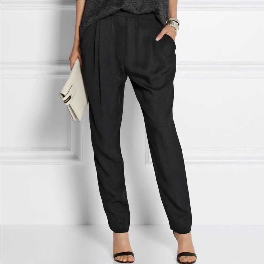 3.1 Phillip Lim | 0 | black silk tapered pants - Picture 1 of 7